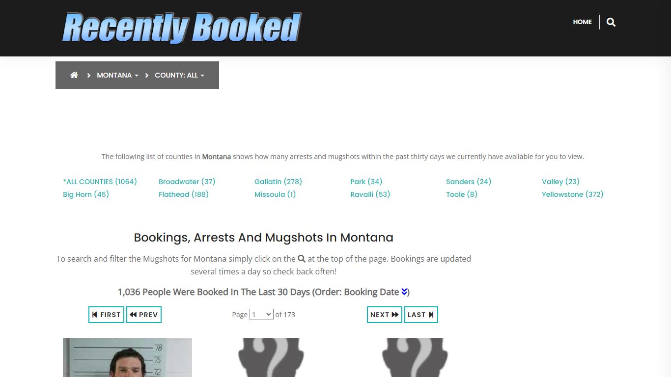 Bookings, Arrests and Mugshots in Big Horn County, Montana