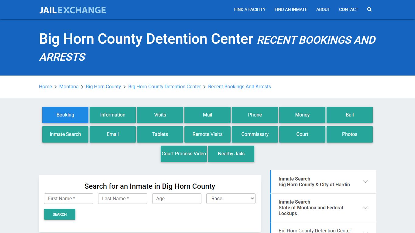 Big Horn County Detention Center Recent Bookings And Arrests